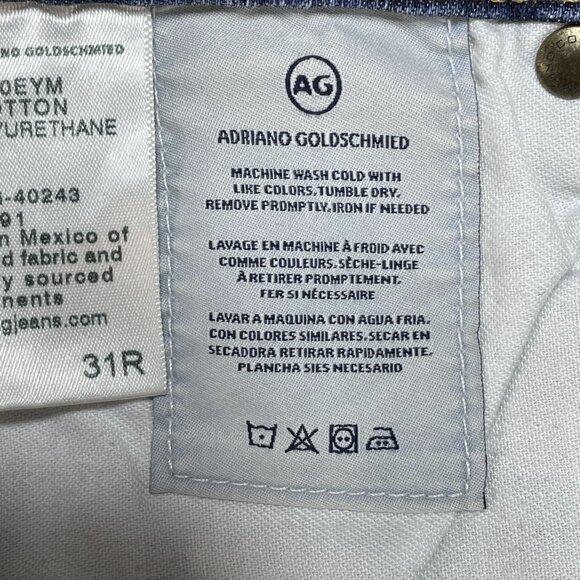 AG Adriano Goldschmied Womens 31R The Stilt Cigarette Straight Blue Jeans 25x26 - Picture 13 of 13